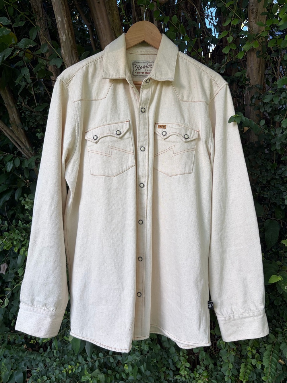 Rare Howler brothers cream denim Western Shirt